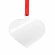 Sublimation Acrylic Christmas Ornament with Ribbon - Heart - Pack of 5