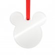 Adorno colgante navideño acrílico sublimable con cinta Mickey - Pack 5 uds