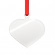 Adorno colgante navideño acrílico sublimable con cinta Corazón - Pack 5 uds
