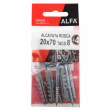 Pitons à vis de 20x70mm avec cheville de Ø8mm - Pack de 4 pcs