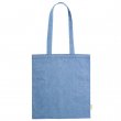 Sac poignées long 100%  coton recyclé bleu