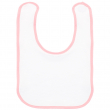 Baby Bib - Cotton - White and Pink