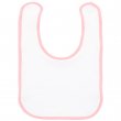 Baby Bib - Cotton - White and Pink