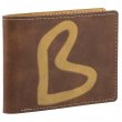 Men's Faux Leather Wallet 9x12 for Engraving - Brown/Gold