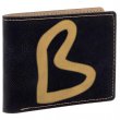 Men's Faux Leather Wallet 9x12 for Engraving - Black/Gold