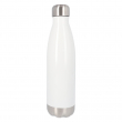 Gourde blanche sublimable en acier inoxydable 500ml - Base et bouchon argentés