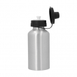 Bidón de aluminio plateado 400ml con tapón dosificador