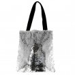 Sac de tissu sublimation paillettes réversibles Argent/Blanc