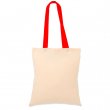 Bolsa de tela con asas largas - Algodón 105g - Color Rojo - Pack de 5 uds