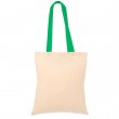 Bolsa de tela con asas largas - Algodón 105g - Color Verde - Pack de 5 uds