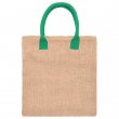 Jute Bag with Cotton Handles - Green