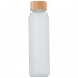 Botella cristal esmerilado traslúcido sublimable tapón bambú