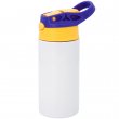 Botella agua para sublimación infantil tapón azul y amarillo