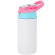 Gourde enfant pour sublimation bouchon rose et turquoise