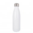 Termo acero inox blanco sublimable de 500ml - Base blanca y tapón plata