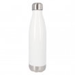 Termo acero inox blanco sublimable de 500ml - Base y tapón plata