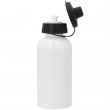 Botella de viaje de aluminio blanco 600ml con tapón dosificador