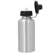 Aluminium Water Bottle with Valve Cap - Silver - 600ml