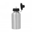 Gourde en aluminium argent 400ml avec bouchon capuchon