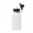 Botella de viaje de aluminio blanco 400ml con tapón dosificador