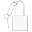 Sublimable Metal Square Padlock Keyring 3,7x3,7cm