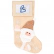 Chaussette de Noël à suspendre motif Père Noël doré
