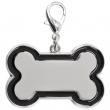 Bone-shaped Zamak Pet Tag for Engraving with Black Edge