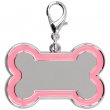 Bone-shaped Zamak Pet Tag for Engraving with Pink Edge