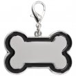 Plaque pour animaux de compagnie en forme d'os en zamak pour gravure bord noir