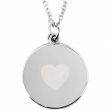Collar colgante sublimable con corazón grabado - Redondo