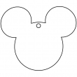 Pendentif décoratif en bois MDF3 sublimable - Mickey 6,5x7,7cm
