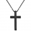 Collar colgante cruz para grabado - Negro