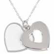 Sublimable Double Pendant Necklace Heart Die-Cut 30x28mm