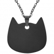 Pet Pendant Necklace for Engraving - Black Cat