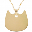Pet Pendant Necklace for Engraving - Gold Cat