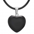 Collier coeur Onyx 20x20mm