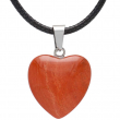 Collier coeur Jaspe foncé 20x20mm