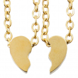 Heart Split Medal Necklaces for Engraving 4x8mm - Set of 2 Gold Necklaces