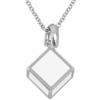 Collar medalla cubo 3D sublimable 19x19mm - Plata 