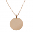 Collier en forme de médaille ronde Ø20mm pour gravure - Or rose