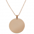 Collier en forme de médaille ronde Ø25mm pour gravure - Or rose