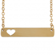 Rectangular Necklace 35x6mm with Heart for Engraving - Gold
