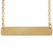 Horizontal Rectangular Necklace 35x6mm for Engraving - Gold