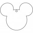 Colgante decorativo madera DM3 sublimable - Mickey 6,5x7,7cm