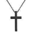 Collar colgante cruz para grabado - Negro
