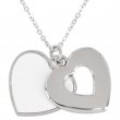 Collier double pendentif cœur découpé sublimable 30x28mm