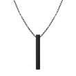 Vertical Rectangular Necklace 5x39mm for Engraving - Black