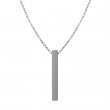 Vertical Rectangular Necklace 5x39mm for Engraving - Silver