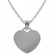 Heart Necklace 20x20mm for Engraving - Silver