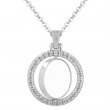 Collar medalla con brillantes redonda giratoria Ø33mm sublimable - Plata